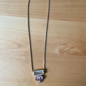 J.Crew Factory Bar and Stone Trio Necklace